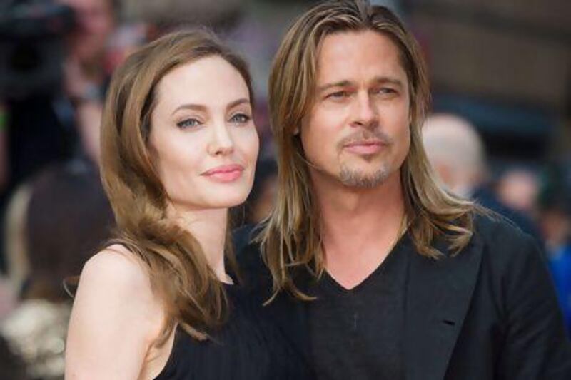 Angelina Jolie and Brad Pitt arrive for the UK premiere of Pitt's latest film World War Z. AFP