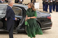 Queen Rania wears Elie Saab during official Paris visit 