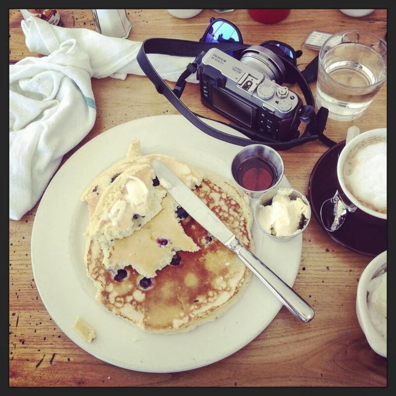 An iphone picture taken of pancakes for breakfast at a local restaurant. Antonie Robertson