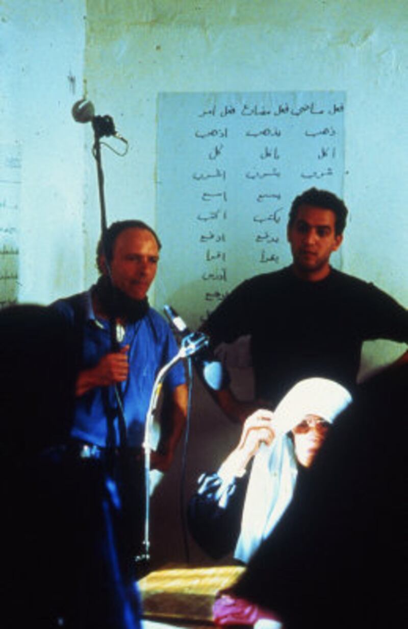 Omar Al Qattan on the set of Dreams and Silence in 1991. Courtesy Omar Al Qattan
