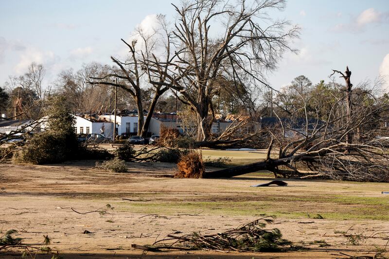 The tornado ripped through the city of Selma as well as nearby rural areas, uprooting trees and causing damage in seven counties. AP