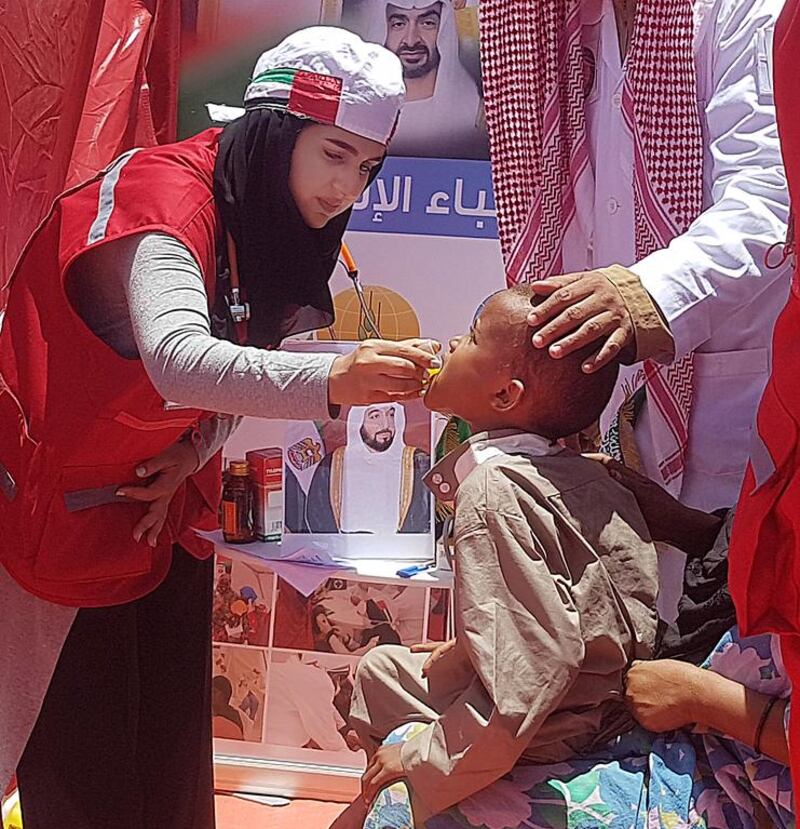 Dr Salwa Al Janahi is one of 25 doctors so far volunteering as part of the Zayed Giving Initiative in Somalia. Courtesy Zayed Giving Organisation
