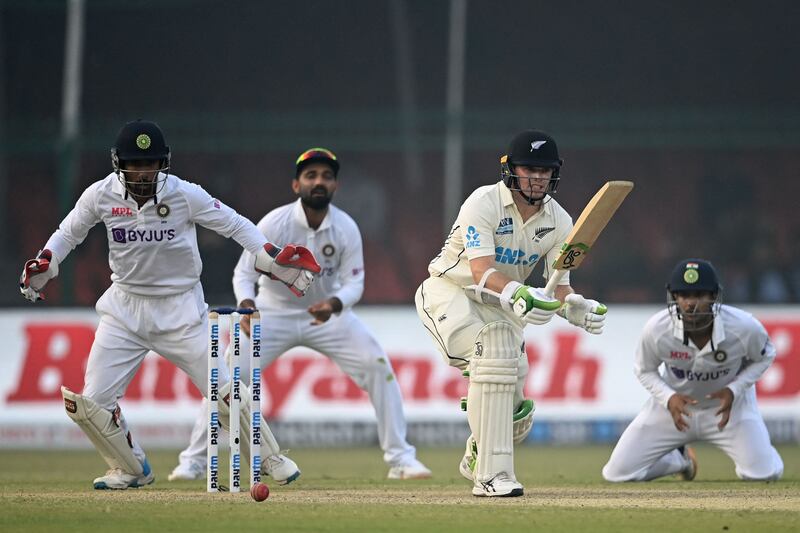 New Zealand's Tom Latham scored 50 in the Kanpur Test against India on Friday. AFP