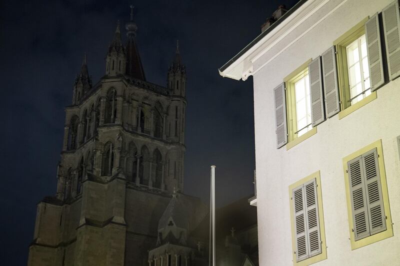 Switzerland: Lausanne's Cathedral is pictured with lights switched off during Earth Hour. EPA