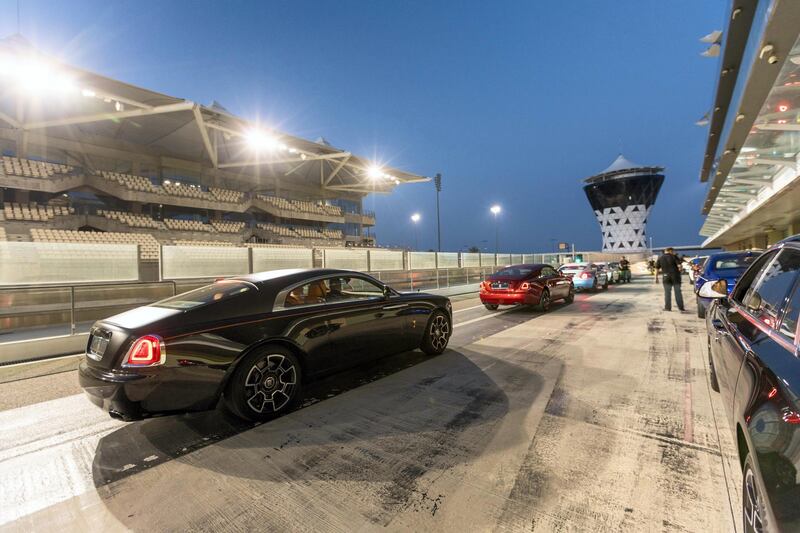 Twilight descends on the event. Courtesy Abu Dhabi Motors