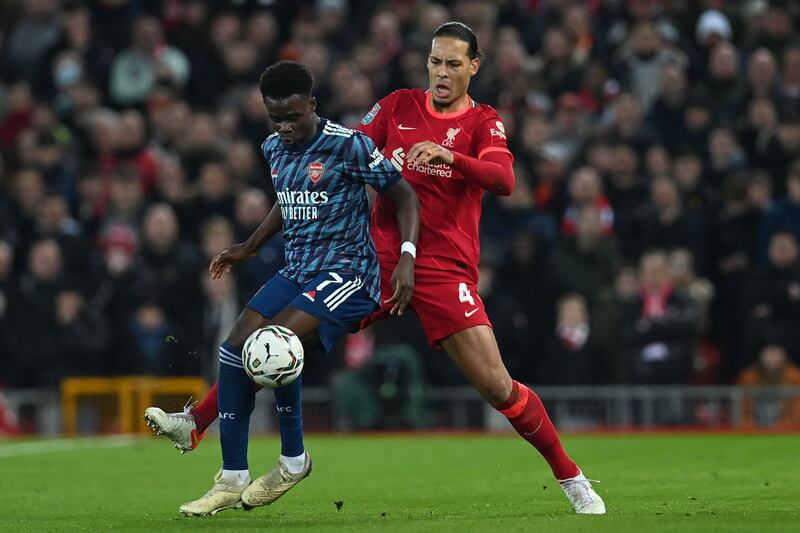 Virgil van Dijk - 6. The Dutchman was rarely out of his comfort zone and did not need to be at his best as Arsenal concentrated on defending. His passing was effective. AFP