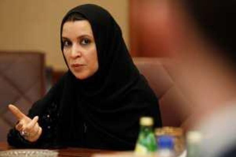 ABU DHABI, UNITED ARAB EMIRATES ? March 17, 2008: Amal Al Qubaisi, Member of the United Arab Emirates, Federal National Council speaks with members of the U.S. House of Representatives and Congress. (Photo by Ryan Carter / The National)
 *** Local Caption *** RC007-FNC USA.jpg