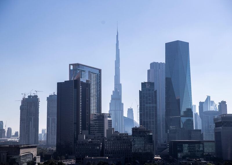 DUBAI, UNITED ARAB EMIRATES. 22 OCTOBER 2020. 
The skyline of Dubai and Burj Khalifa.
(Photo: Reem Mohammed/The National)

Reporter:
Section: