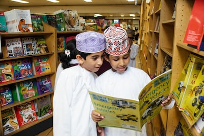 Children at the book fair on board Logos Hope as it docked in Muscat, Oman. Photo: GBA Ships