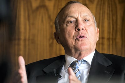 Christo Wiese, billionaire and chairman of Steinhoff Holdings NV, gestures whilst speaking during a Bloomberg Television interview at the Pepkor Holdings Pty Ltd. offices in Cape Town, South Africa, on Wednesday, Aug. 17, 2016. Steinhoff Holdings NV isn't done with deals yet and has the potential to double its market value over the next five years, according to Wiese, the chairman and largest shareholder of the acquisition-hungry South African retailer. Photographer: Waldo Swiegers/Bloomberg