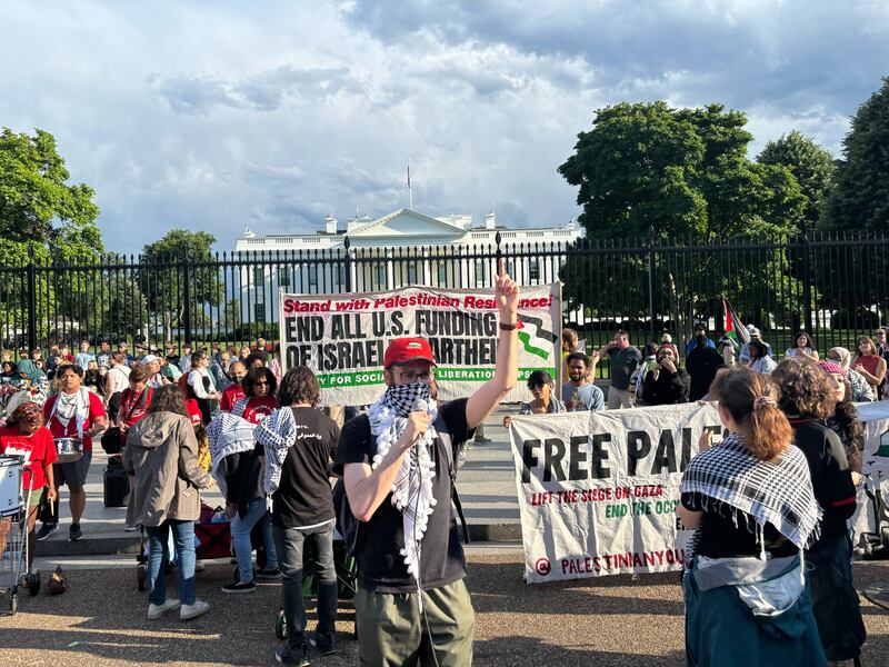Protesters outside the White House in Washington call for an end to the war in Gaza on May 29, 2024. Photo: The National