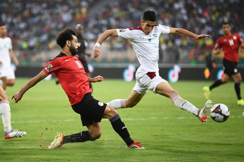 Mohamed Salah sets up Egypt's second goal. AFP