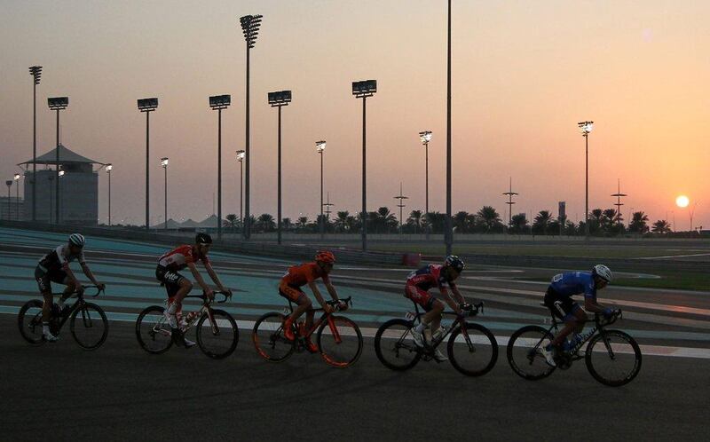 Riders compete during the final stage of the Abu Dhabi Tour. Stringer / AFP