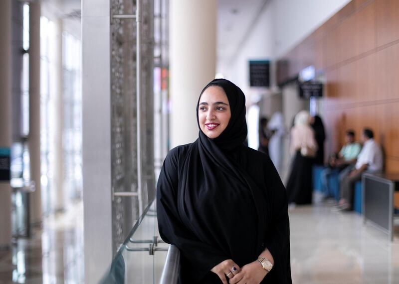 DUBAI, UNITED ARAB EMIRATES. 18 AUGUST 2019. 
Shaikha Khalfan, 30.
Candidates hoping to be placed on the Federal National Council in the fourth election cycle are  registering today. The National Election Committee has opened the registration process at nine centres across the country today.

(Photo: Reem Mohammed/The National)

Reporter:
Section: