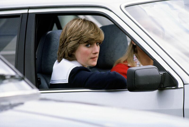 UNITED KINGDOM - MAY 01:  Lady Diana Spencer in her Ford Escort car watching Prince Charles playing polo at Windsor  (Photo by Tim Graham Photo Library via Getty Images)
