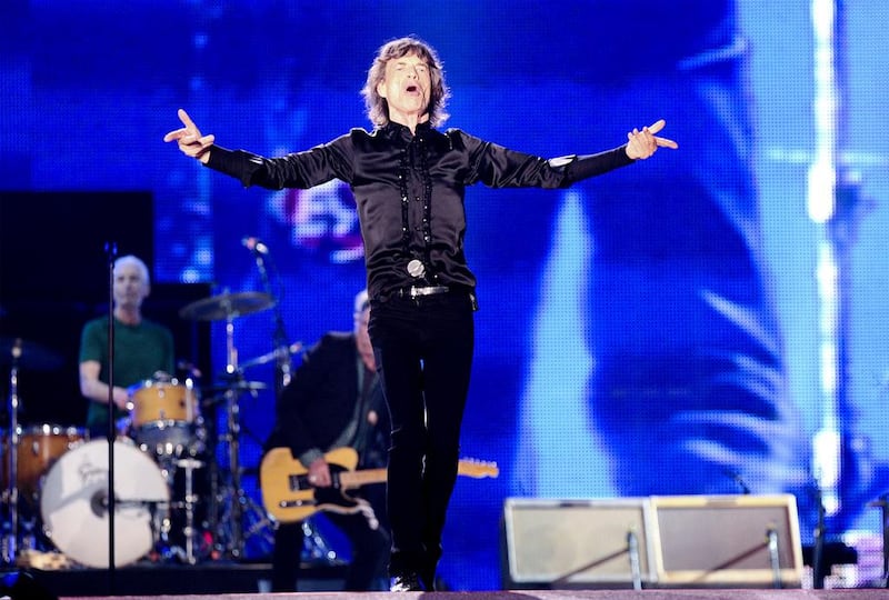 The Rolling Stones performing at the du Arena in Abu Dhabi. Lee Hoagland / The National 