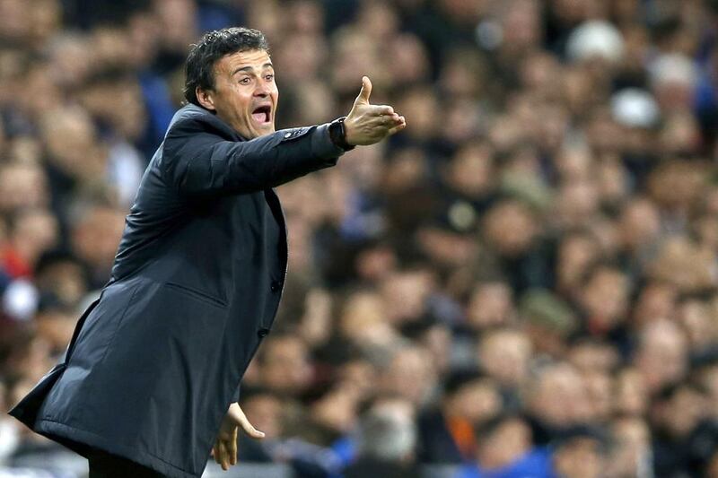 Celta Vigo coach Luis Enrique, pictured during a Primera Liga match against Real Madrid on January 6, 2014, could bolster his case for the Barcelona job by extinguishing Real Madrid's league title hopes this week. Javier Lizon / EPA