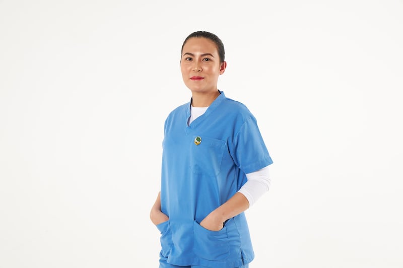 Iris Ena Diel, from the Philippines, provided essential care and support to countless Covid-19 patients as a nurse at the Sharjah Expo Field Hospital. She says the one thing that got her and her colleagues through the long and stressful days in the field hospital was the strong sense of camaraderie between them. Courtesy: Seeds of the Union