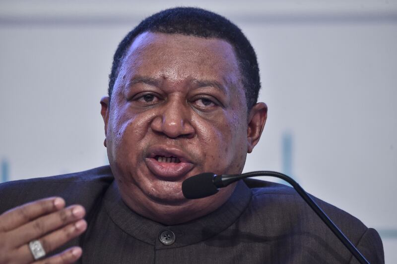 OPEC Secretary General Mohammad Barkindo speaks on July 12, 2017 at the IEA- OPEC dialogue session during the 22nd World Petroleum Congress  in Istanbul.  / AFP PHOTO / OZAN KOSE