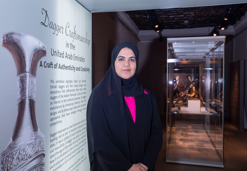 Exhibition curator Noura Almoughanni says the dagger 'is an important element in the history of the country and the Emirati people'