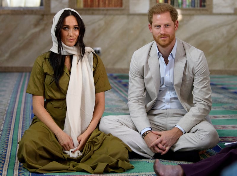 The Duke and Duchess of Sussex, Prince Harry and his wife Meghan, visit Auwal Mosque, the first and oldest mosque in South Africa, in the Bo Kaap district of Cape Town, South Africa, September 24, 2019. Tim Rooke/Pool via REUTERS