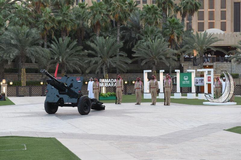 Dubai Police's cannon team are ready to fire the shot that will signal the start of Ramadan and the breaking of the fast each evening this month. Courtesy: Dubai Police