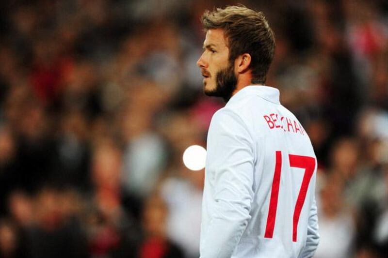 LONDON, ENGLAND - OCTOBER 14:  David Beckham of England looks on during the FIFA 2010 World Cup Qualifying Group 6 match between England and Belarus at Wembley Stadium on October 14, 2009 in London, England.  (Photo by Mike Hewitt/Getty Images)