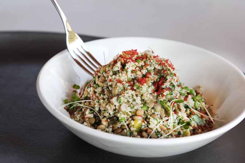 There's a cafe and a restaurant on site that dishes out healthy meals, including lentil tabbouleh salad 
