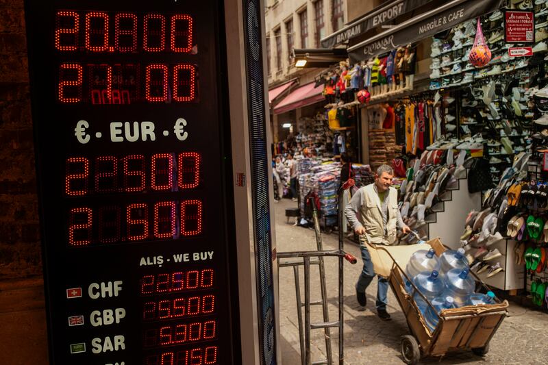 A run-off for the presidency was expected to lead to volatility for the Turkish lira. AP 