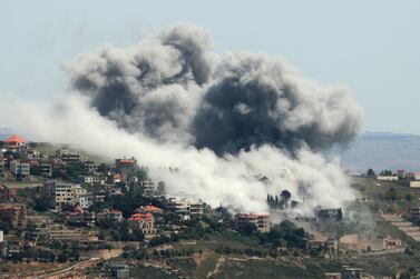 An Israeli air strike hits Khiam in southern Lebanon, as fighting continues in tandem with the war in the Gaza Strip. AFP