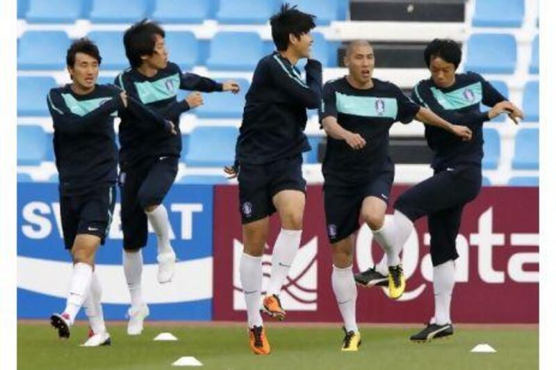 South Korea's players are confident ahead of their big game against Australia today. Jo Yong-Hak / Reuters
