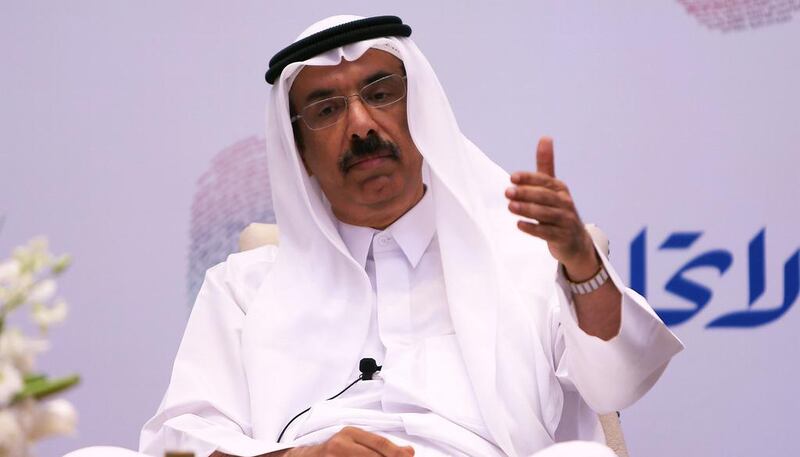 Mohammed Al Murr makes a point during the annual forum organised by Al Ittihad, the Arabic-language sister newspaper of The National. Pawan Singh / The National