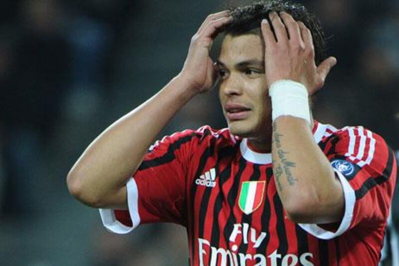 Thiago Silva in action for AC Milan - the player has now joined PSG in a big-money deal