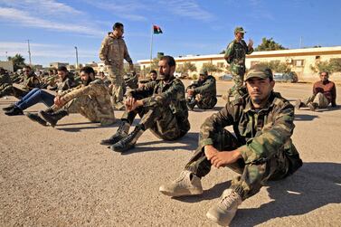 Fighters of a military battalion loyal to Field Marshal Khalifa Haftar in the eastern city of Benghazi in December. AFP