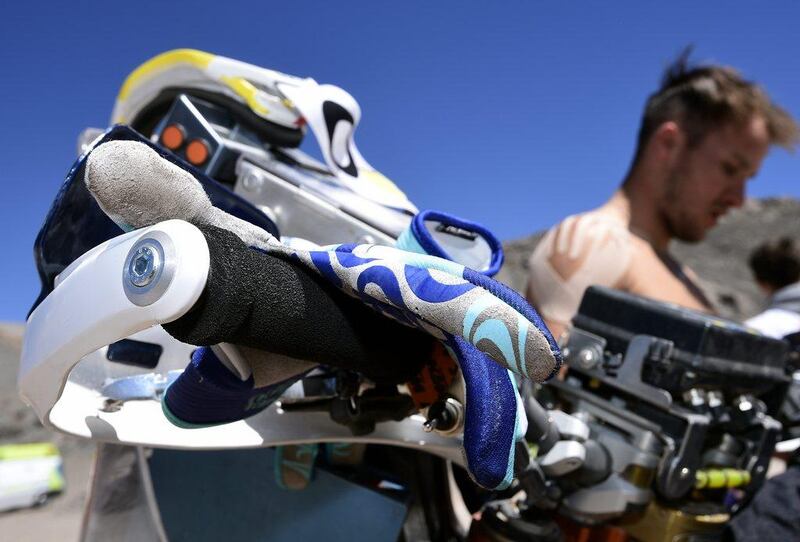 KTM's British biker Sam Sunderland shown prior to Stage 4's start at the Dakar Rally in Argentina on Wednesday. Franck Fife / AFP / January 7, 2015