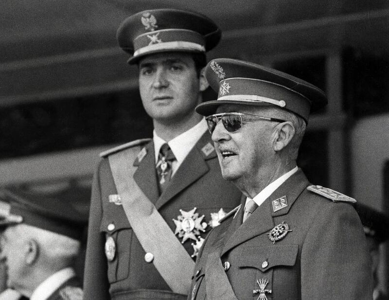 General Francisco Franco, right, at the 1971 Victory Parade in Madrid. AFP