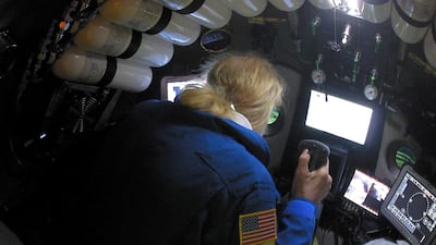 Undersea explorer Victor Vescovo pilots the submarine DSV Limiting Factor in the Pacific Ocean's Mariana Trench in an undated still image from video released by the Discovery Channel May 13, 2019.  Atlantic Productions for Discovery Channel/Handout via REUTERS. ATTENTION EDITORS - THIS IMAGE WAS PROVIDED BY A THIRD PARTY. NO ARCHIVE. NO RESALES. MANDATORY CREDIT.