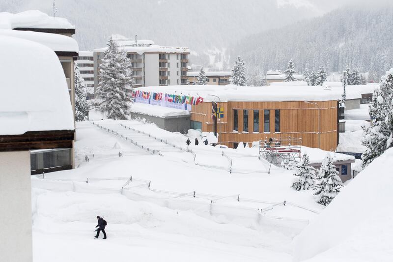 Exterior view of the congress centre on the eve of the 48th annual meeting of the World Economic Forum, WEF, in Davos, Switzerland. Gian Ehrenzeller / EPA
