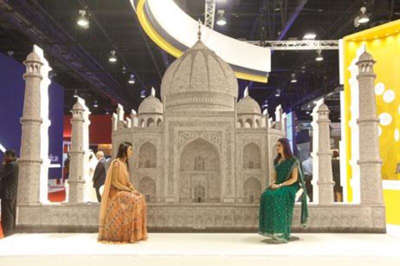 A replica of Taj Mahal of India, at the Cityscape exhibition in Dubai where plans for the Taj Arabia were revealed.