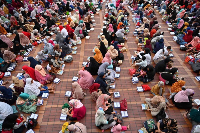 Indonesian Muslims gather to break their fasting at the Istiqlal grand mosque in Jakarta. AFP