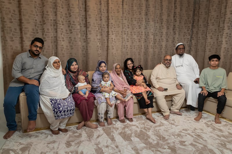 The great-grandmother has 11 Pakistani grandchildren, four Indian grandchildren and four great-grandchildren and believes in living in harmony. Antonie Robertson / The National