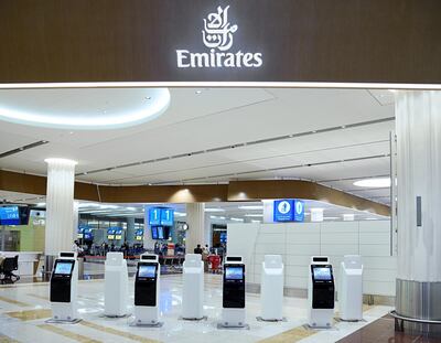 The kiosks allow customers to check-in, receive their boarding pass, choose seats on board and drop off their bags. Courtesy Emirates