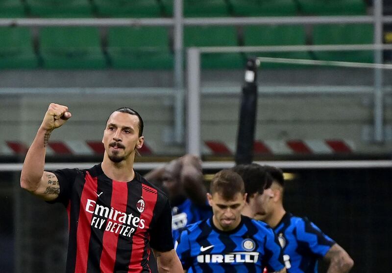 Ibrahimovic celebrates after the win. AFP