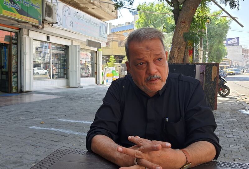 Muhsin Skheir Gzar, 70, lost his 25-year-old son in the 2016 bombing in Baghdad’s Karradah commercial district. He broke down in tears while talking to 'The National'. Photo: Sinan Mahmoud / The National