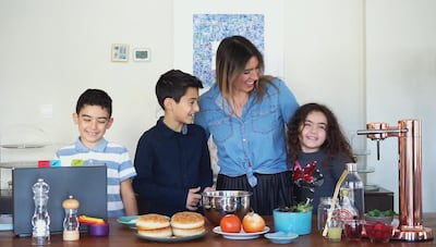 Dubai food blogger Layal Takieddine with her three children