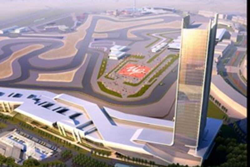 The F1 theme park is a part of the pictured Dubai MotorCity in Dubailand.