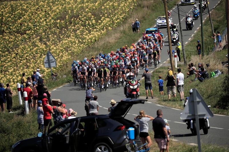 The peloton during Stage 8. EPA