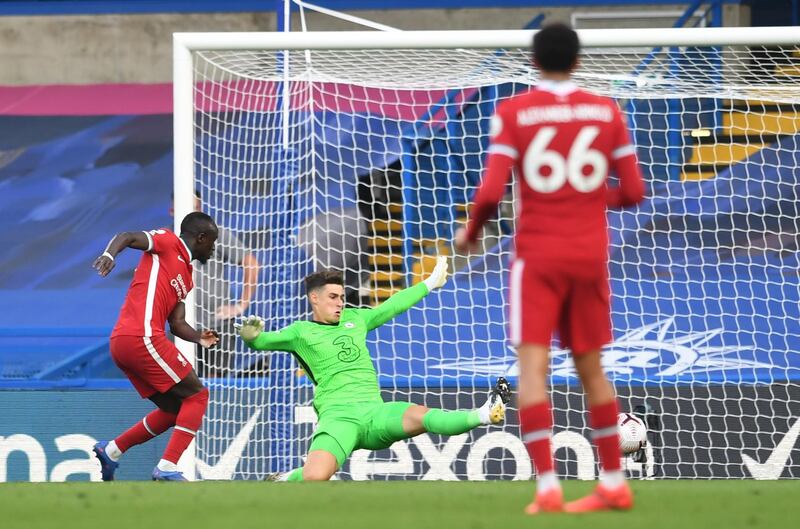 Sadio Mane scores Liverpool's second. EPA