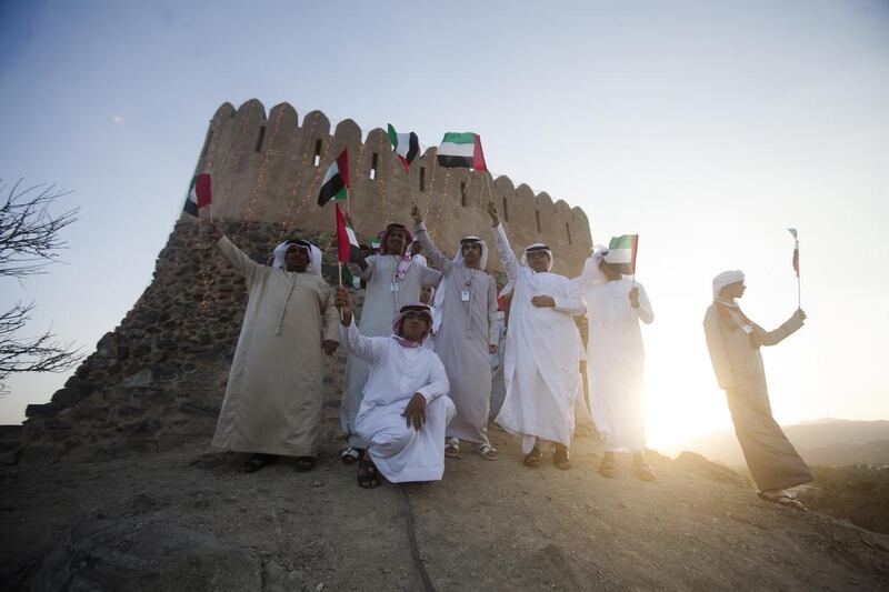 Students on the Journey of the Union, on a visit to Fujairah.  (Lee Hoagland/The National)