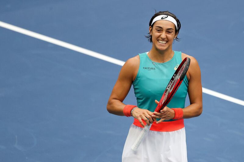 Caroline Garcia of France celebrates beating Karolina Pliskova. AFP